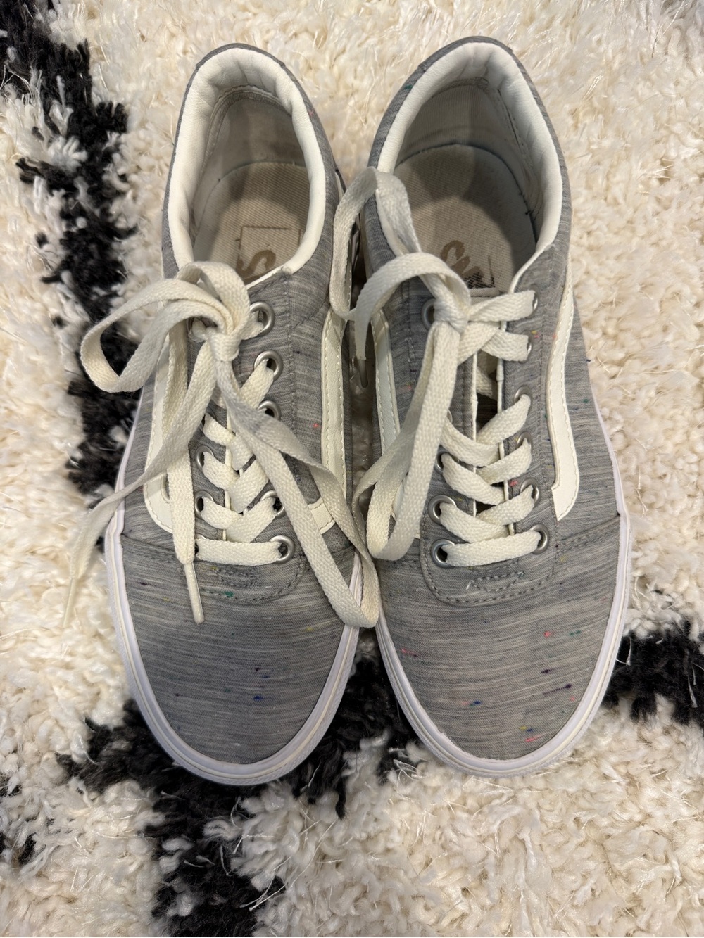 Women’s Vans Old Skool Speckled Jersey Sneakers – Size 6 – Gray/White - Picture 7 of 12